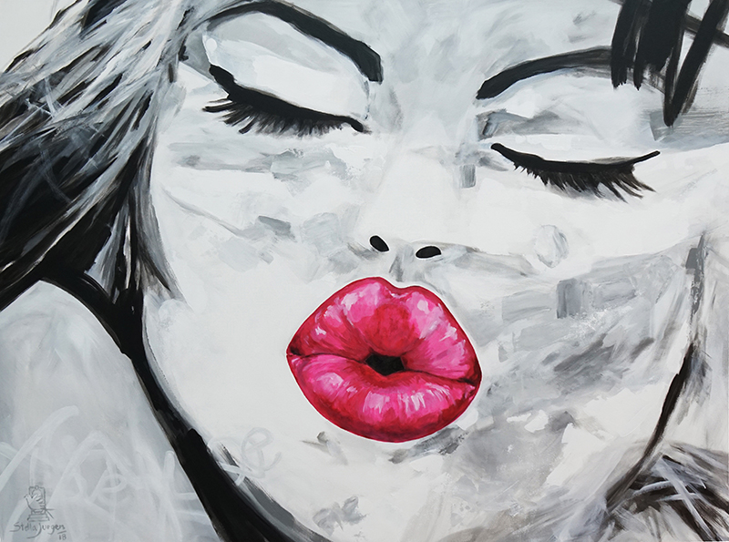 "Kissed by the Wind" - Part of the Kissed Collection - 48" x 36" - acrylic on canvas. Inquire to purchase.