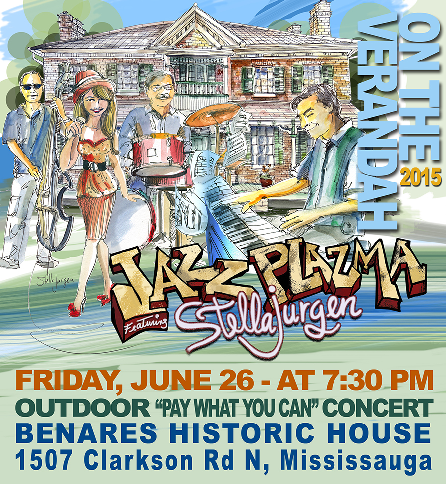 Benares Historic House, Jazz Plazma, Stella Jurgen, jazz quartet, jazz singer, outdoor summer event