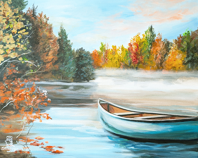 Autumn Leaves - 20" x 16" - Acrylic on canvas - Stella Jurgen - AVAILABLE Autumn Leaves - 20" x 16" - Acrylic on canvas - Stella Jurgen - AVAILABLE