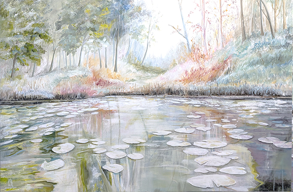 Dream of Lilies - 60 in x 40 in - acrylic on canvas - Stella Jurgen - AVAILABLE Dream of Lilies - 60 in x 40 in - acrylic on canvas - Stella Jurgen - AVAILABLE