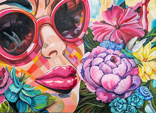 Kissed by an Alien - 48 in x 36 in - Acrylic on canvas - Stella Jurgen - AVAILABLE