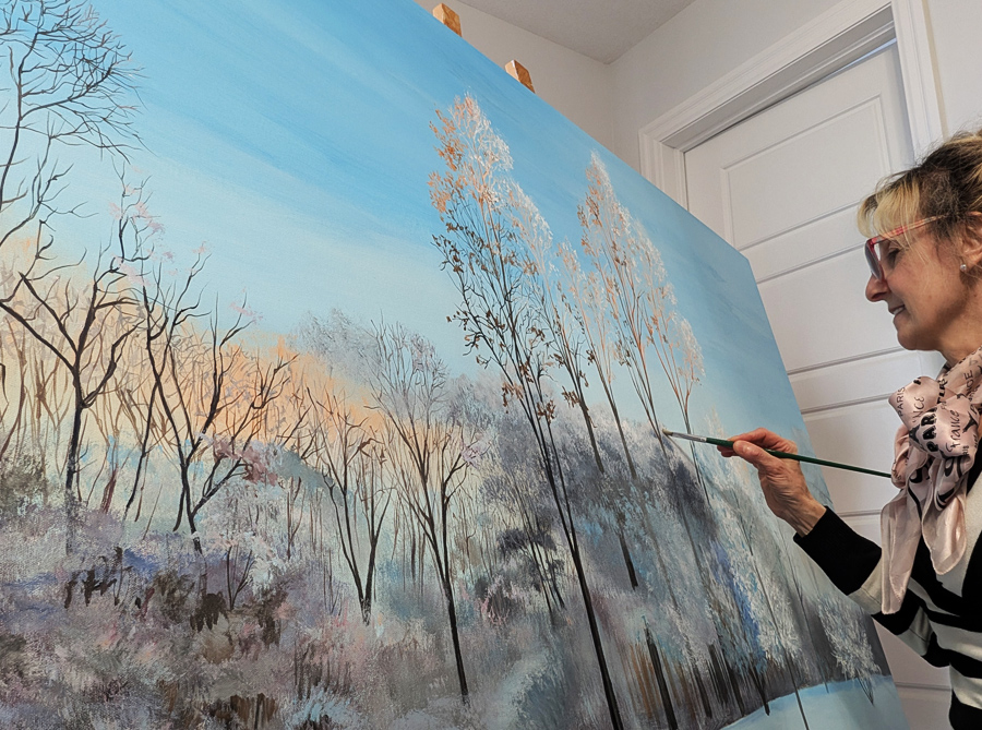 Morning Rise – 60” x 40” – acrylic on canvas – Stella Jurgen