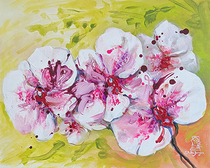 "Playful Orchids" 20" x 16" acrylic on canvas - Stella Jurgen - FUNDRAISER