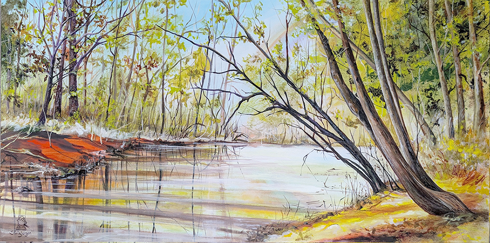 Rainbow - 36" x 18" - acrylic on canvas - Stella Jurgen - AVAILABLE Rainbow - 36" x 18" - acrylic on canvas - Stella Jurgen - AVAILABLE