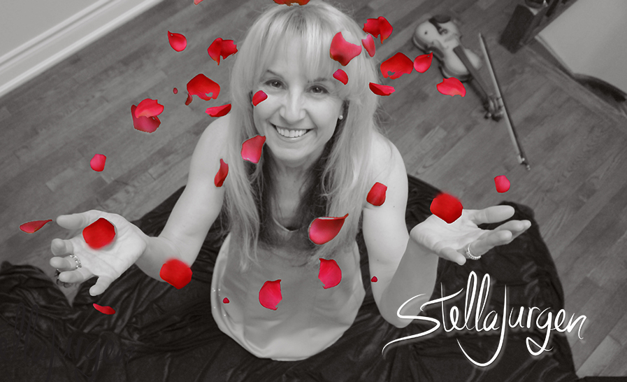 Stella Jurgen, A Dozen Kisses, rose petals, black and white