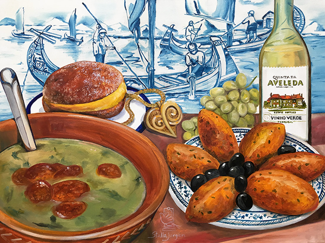 Portuguese traditional gastronomy, Caldo Verde painting