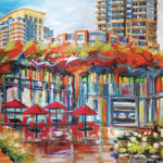 Pianosi Development Corporation, Perspective Condos, commissioned art, urban painting, abstract, coffee shop painting