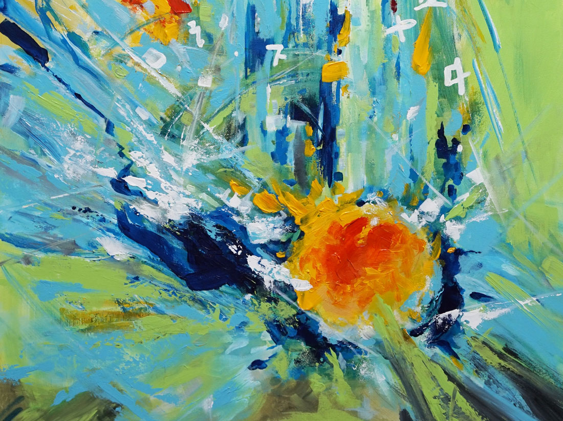 Exploding egg, microwave egg, abstract egg painting