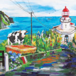 Sao Miguel, Farol do Arnel, Azores, Portugal painting