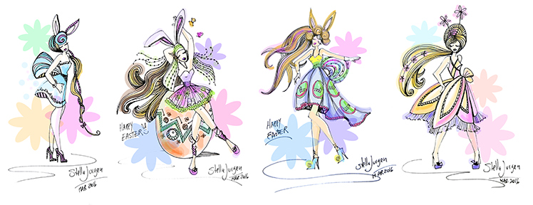 Easter illustrations, fashion