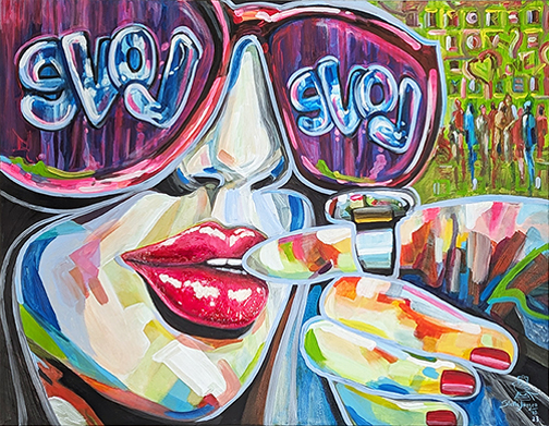 Kissed by Love - 48 in x 36 in - Acrylic on Canvas - Stella Jurgen - AVAILABLE
