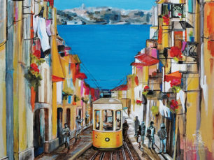 Enchanted Lisbon - painting of Lisbon, Portugal