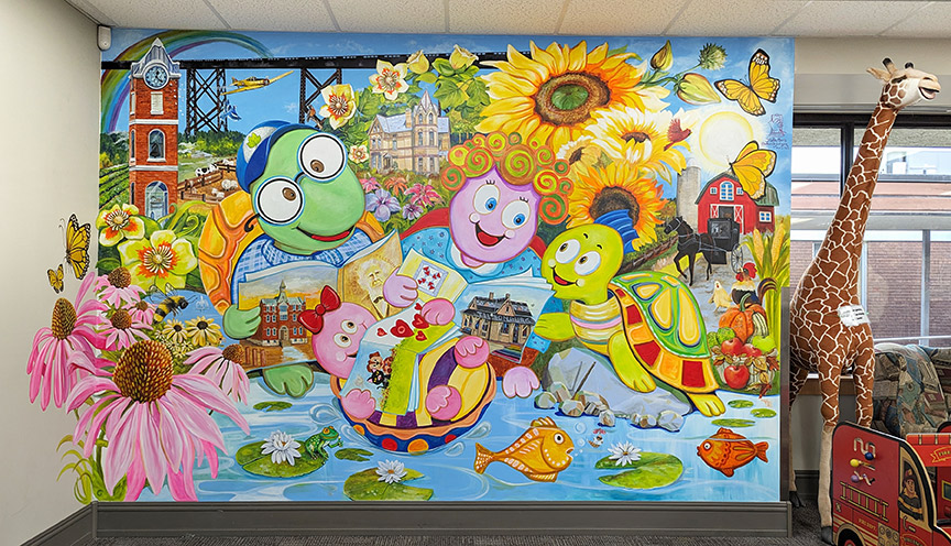 Oxford County Library, Tillsonburg Branch. Mural for the children's area.