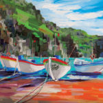 Azores, Portugal, boats on dock, Sao Miguel, Caloura, port of Caloura