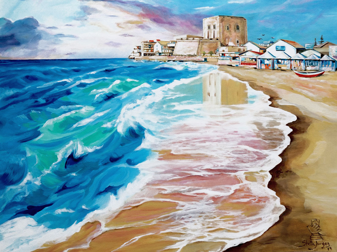 Pozzallo Beach, Italian beach, Pozzallo painting